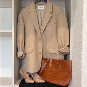 Babaton Oversized Tan Women's Blazer
